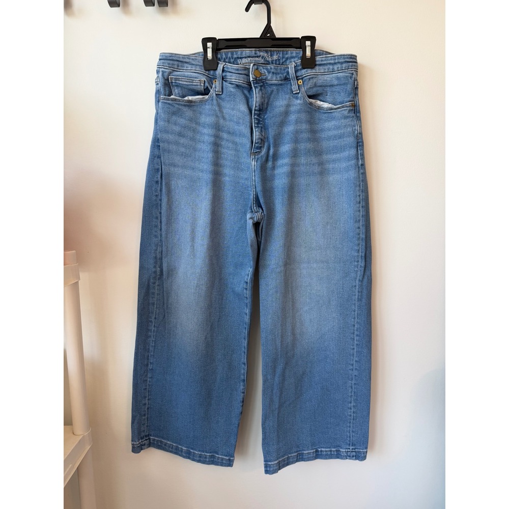 Universal Thread Womens Wide Leg Crop Jeans Medium Wash Size 18/34R Blue Denim